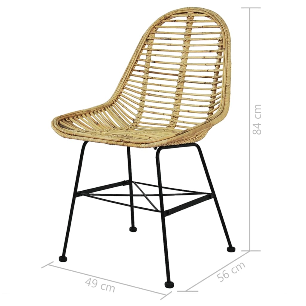 Sedie da Pranzo Set 6 pz in Rattan Naturale | homemem39