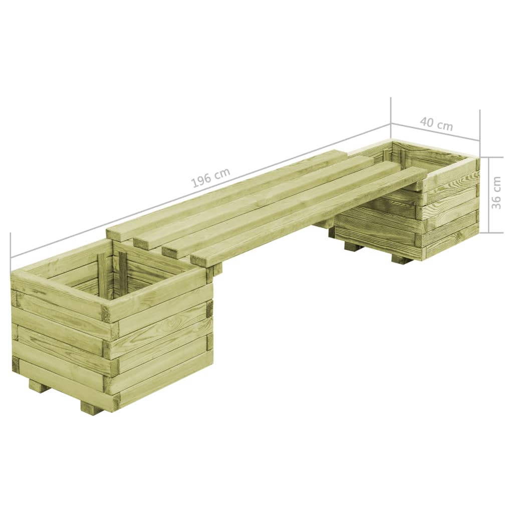Fioriera da Giardino con Panca in Legno di Pino Impregnato | homemem39