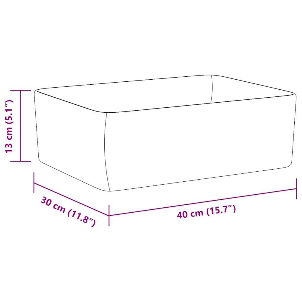 Lavandino 40x30x13 cm in Ceramica Bianco