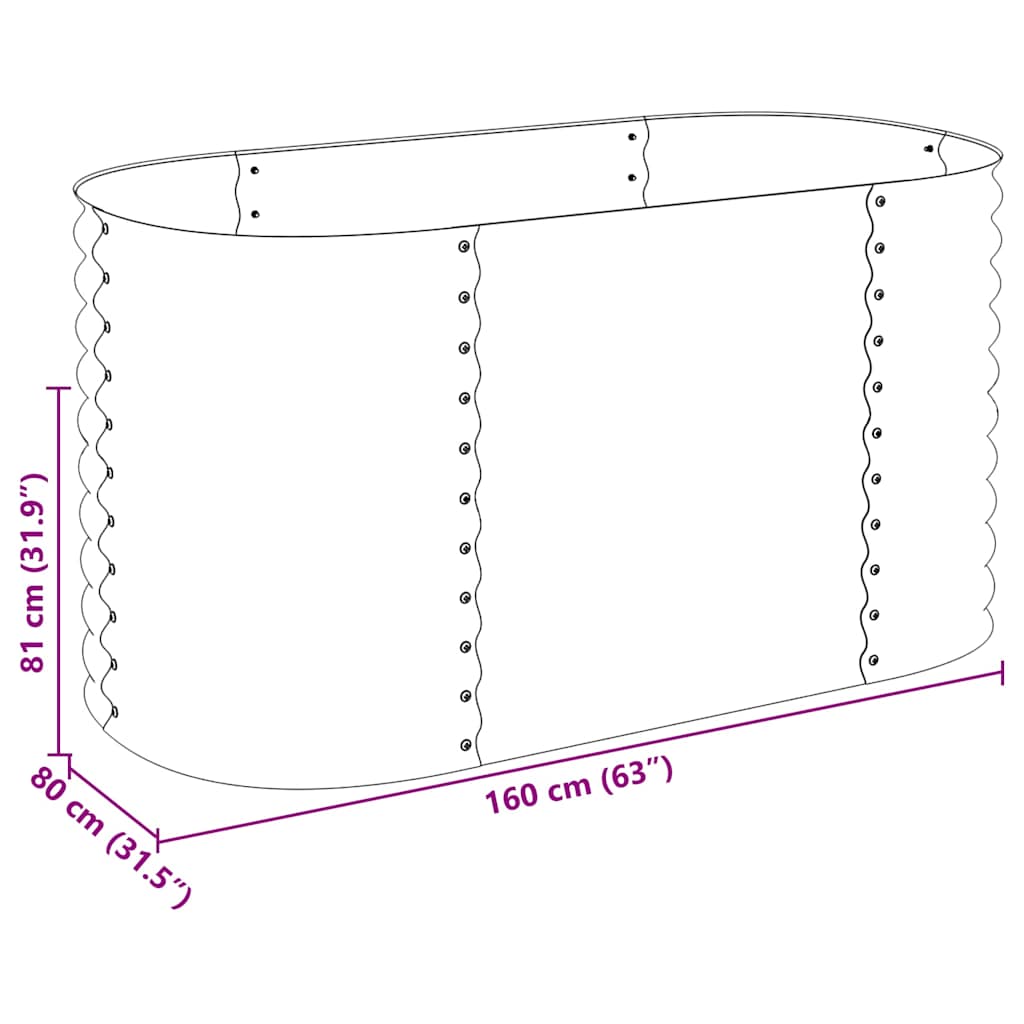 Letto Rialzato Giardino 160x80x81 cm in Acciaio Zincato Argento | homemem39