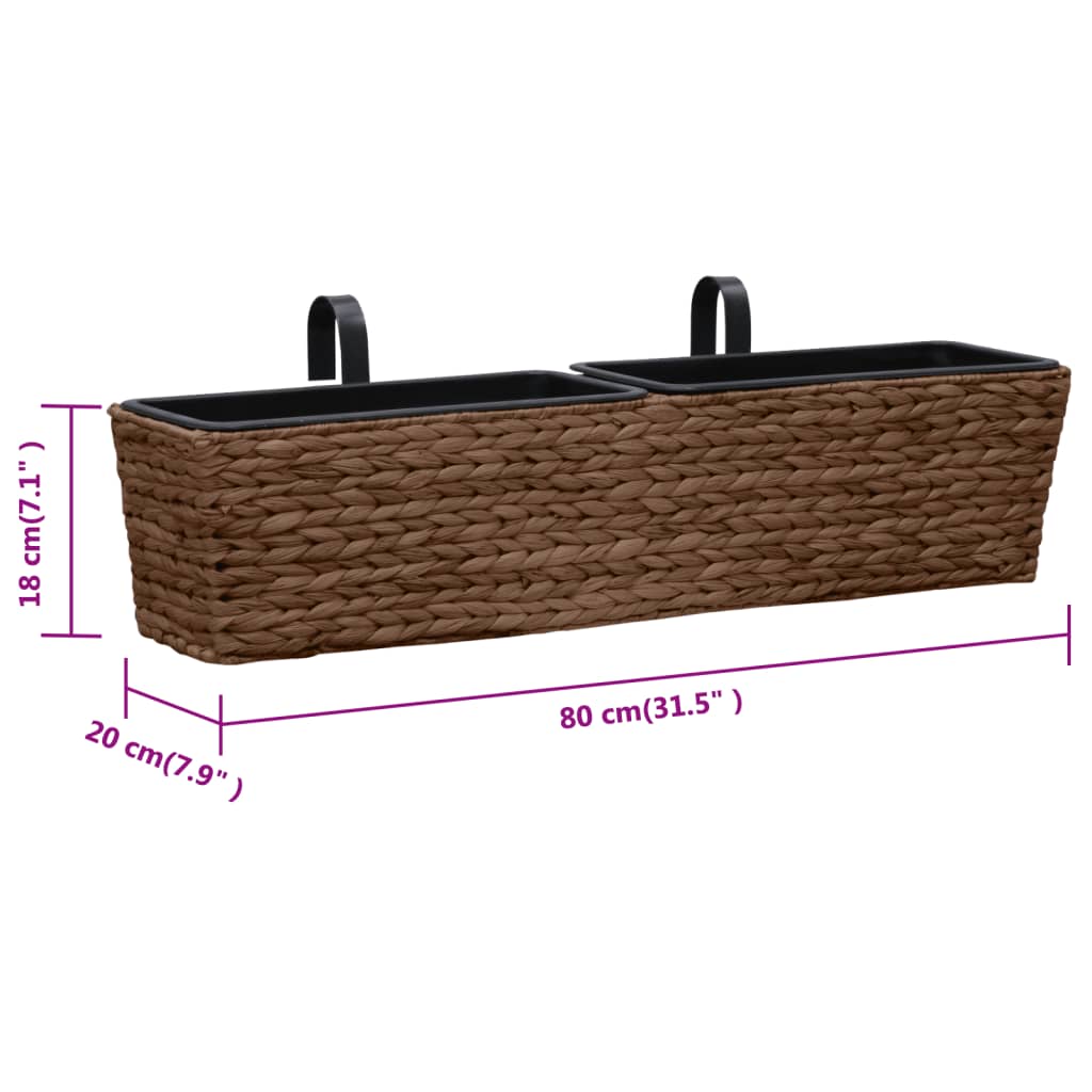 Fioriere 2 pz in Giacinto Intrecciato Marrone | homemem39