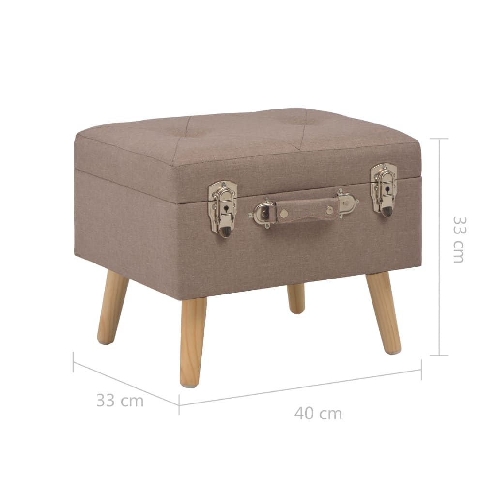 Sgabello con Contenitore 40 cm in Tessuto Marrone | homemem39