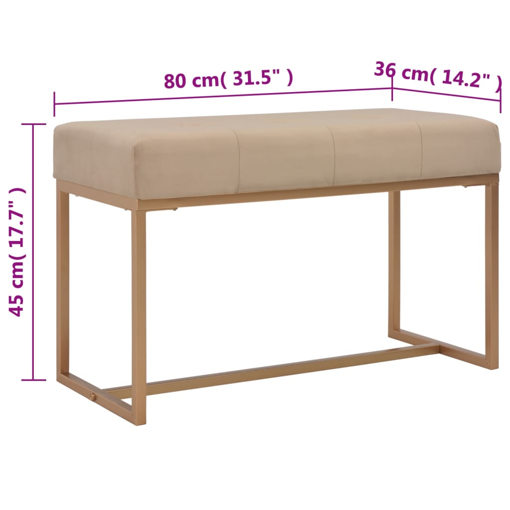 Panca 80 cm in Velluto Beige - homemem39