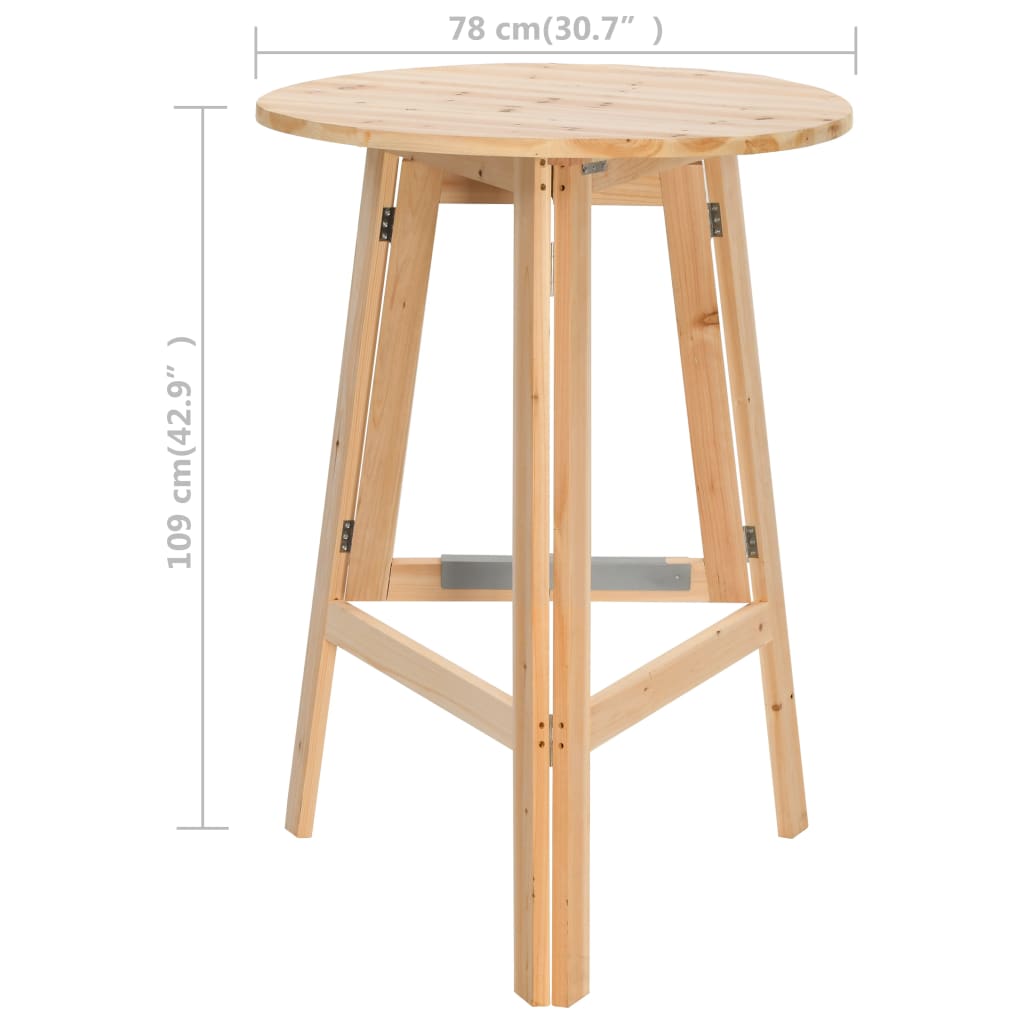 Tavolino da Bar Pieghevole 78 cm in Legno di Abete | homemem39