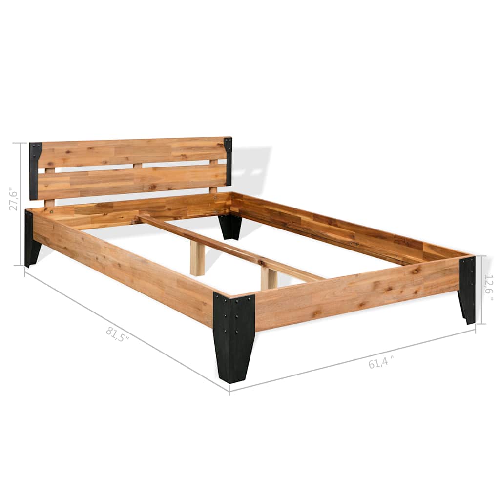 Giroletto senza Materasso in Legno Acacia e Acciaio 152x203 cm