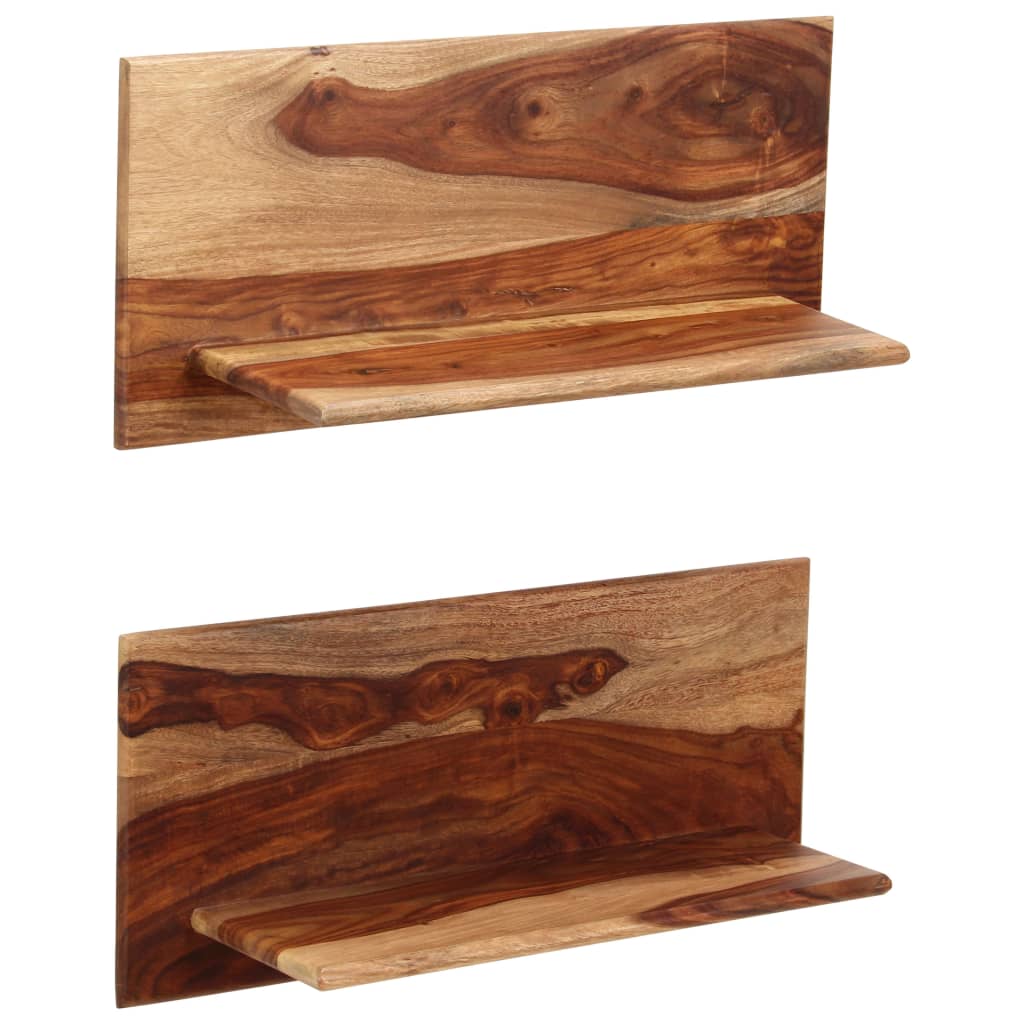 Mensole 2 pz 58x26x20 cm in Legno Massello di Acacia | homemem39