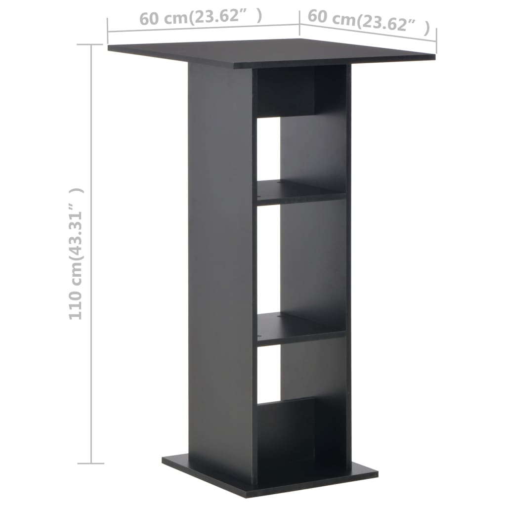 Tavolo da Bar Nero 60x60x110 cm | homemem39