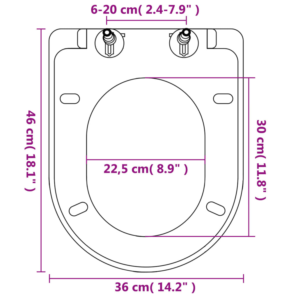 Copriwater a Chiusura Rallentata 2 pz Plastica Bianco | homemem39