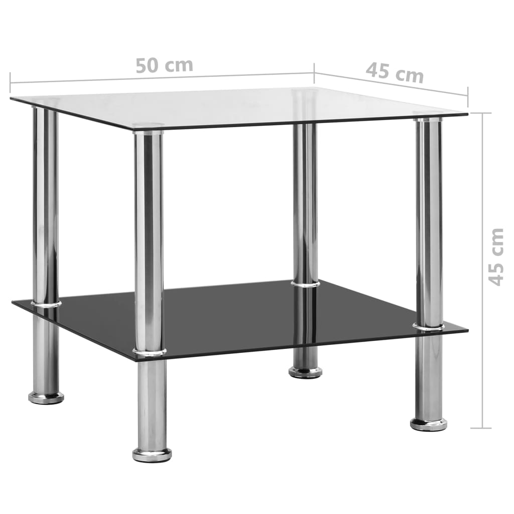 Tavolino Trasparente 45x50x45 cm in Vetro Temperato | homemem39