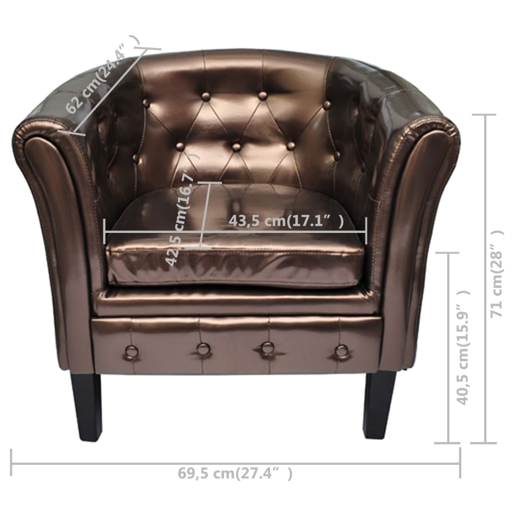 Poltrona Cabriolet Marrone in Similpelle | homemem39