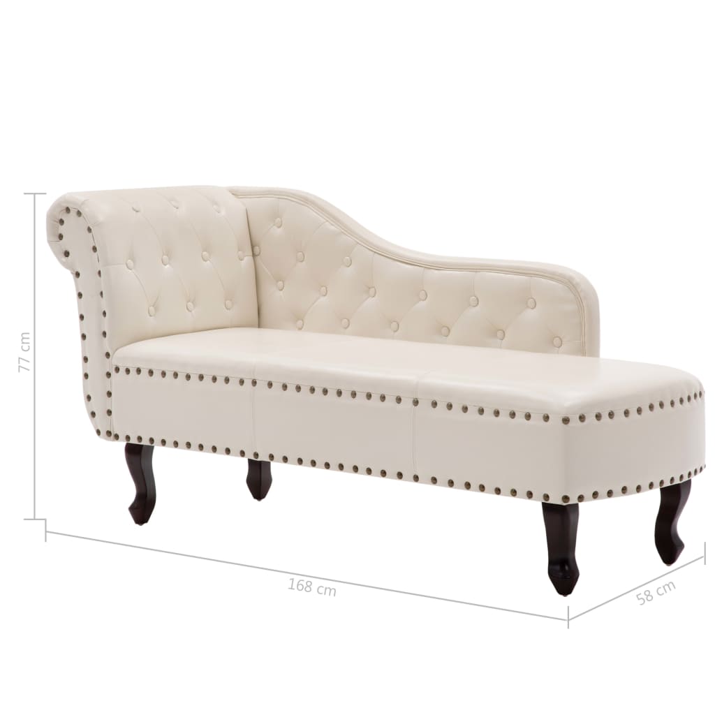 Sedia a Sdraio Bianco Crema in Similpelle | homemem39