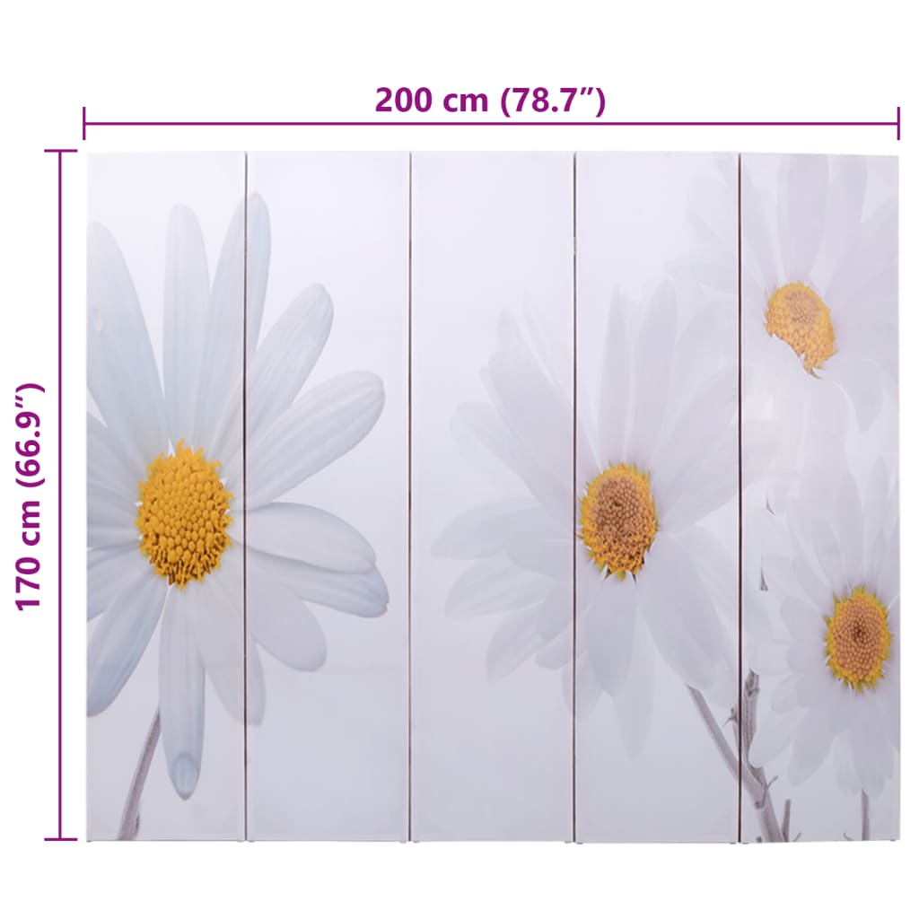 Paravento Pieghevole 200x170 cm con Stampa Fiore - homemem39