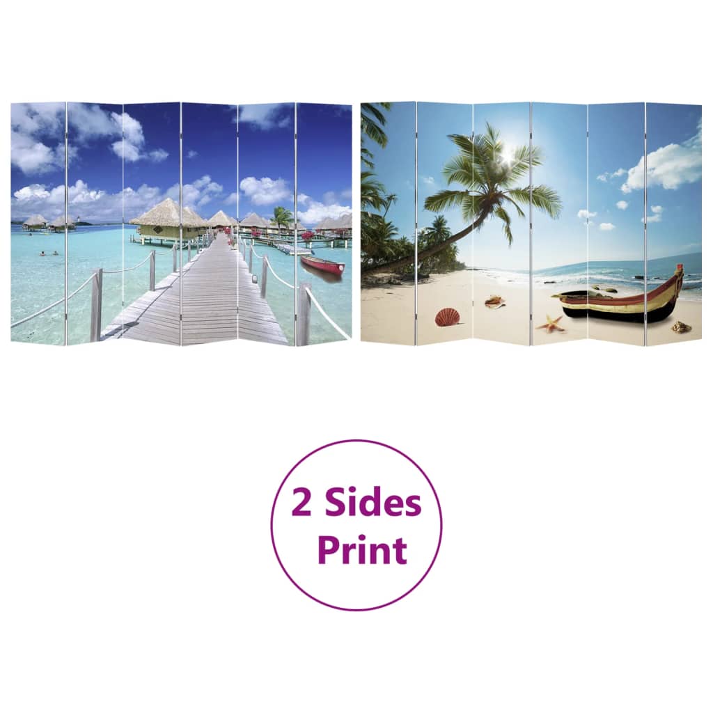 Paravento Pieghevole 217x170 cm con Stampa Spiaggia | homemem39