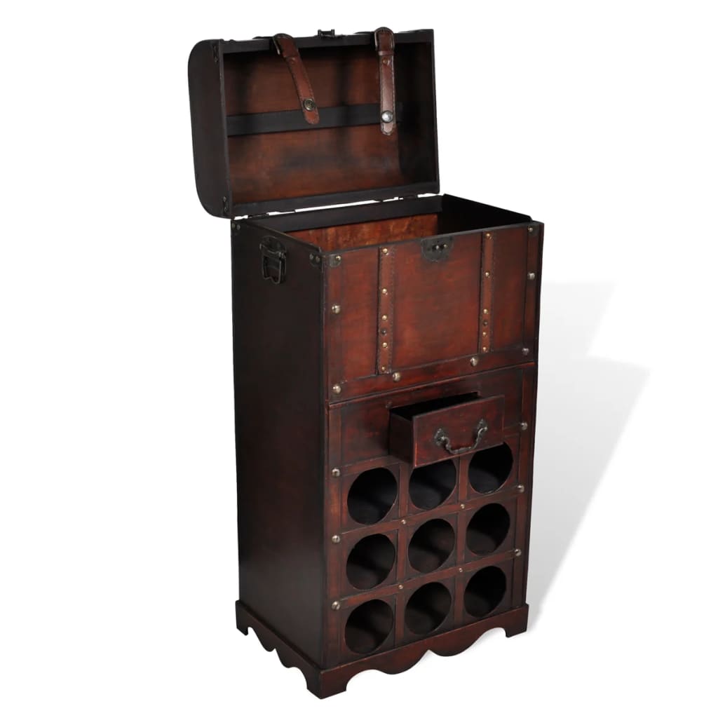 Bottigliera in Legno per 9 Bottiglie con Contenitore | homemem39