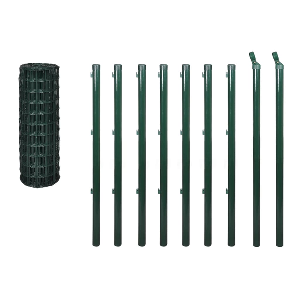 Recinzione Europea in Acciaio 10 x 1,0 m Verde | homemem39