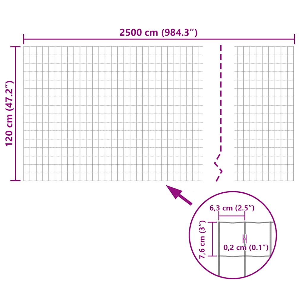 Recinzione Europea in Acciaio 25 x 1,2 m Verde | homemem39