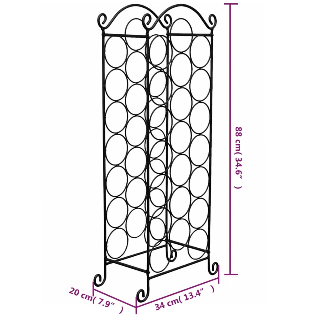 Porta Bottiglie di Vino per 21 Bottiglie in Metallo | homemem39