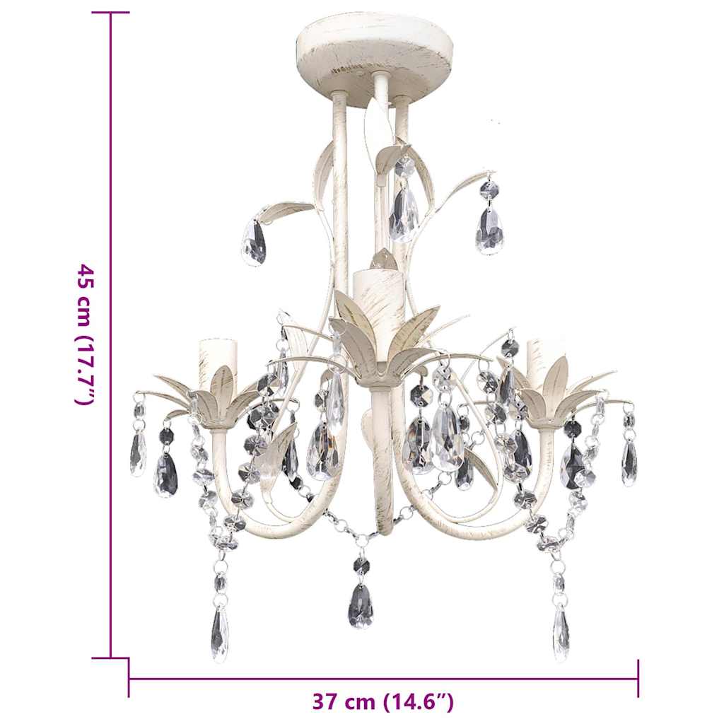 Lampadario da Soffitto Cristallo Elegante Bianco - homemem39