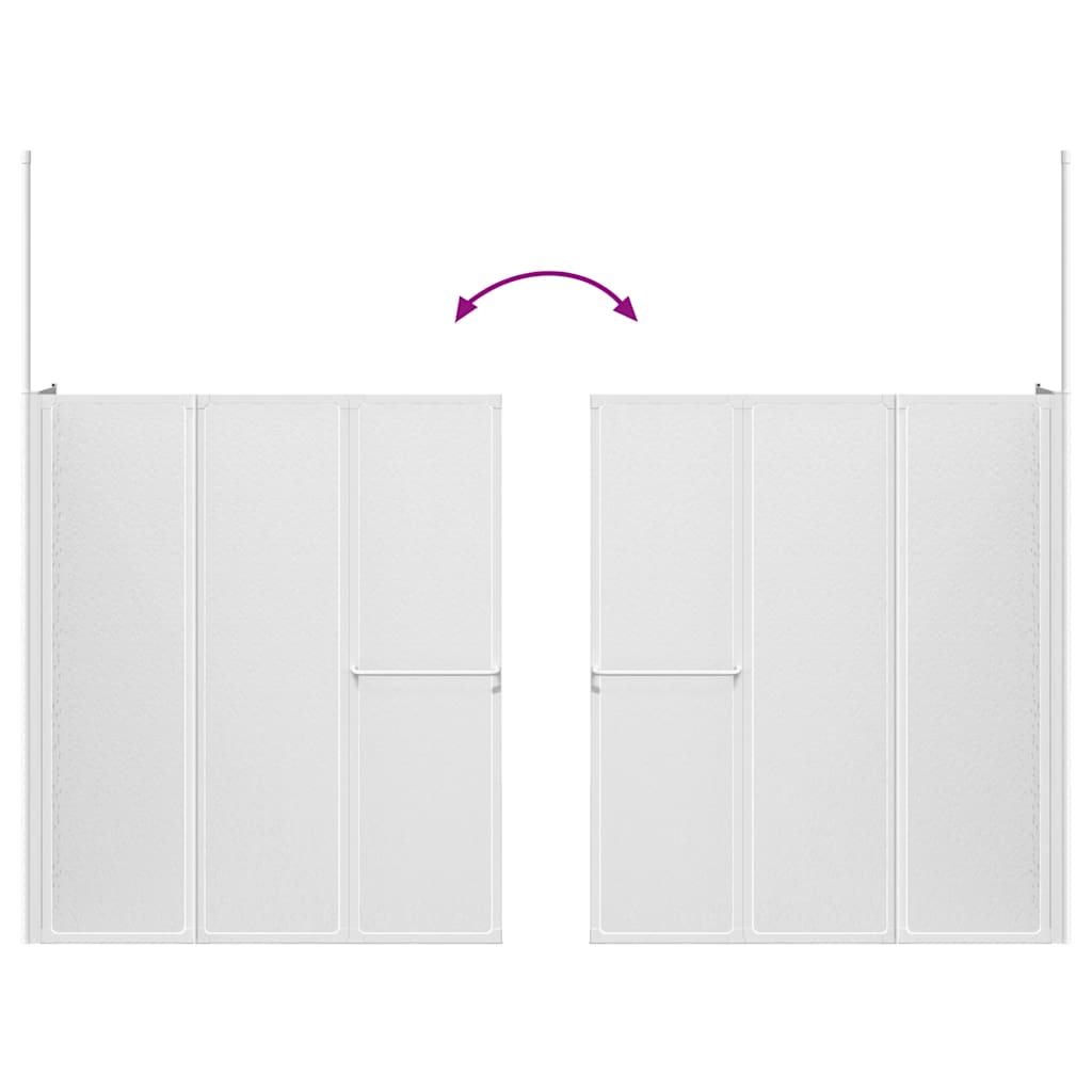 Schermo Box Doccia a L 70 x 120 x 137 cm 4 Pannelli Pieghevole