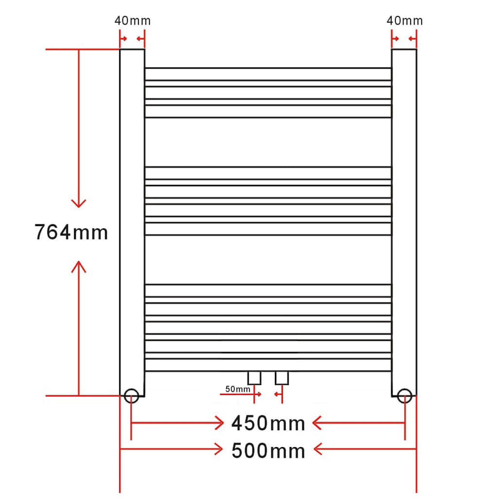 Radiatore Riscaldamento Centrale 500 x 764 mm Medio e Laterale | homemem39