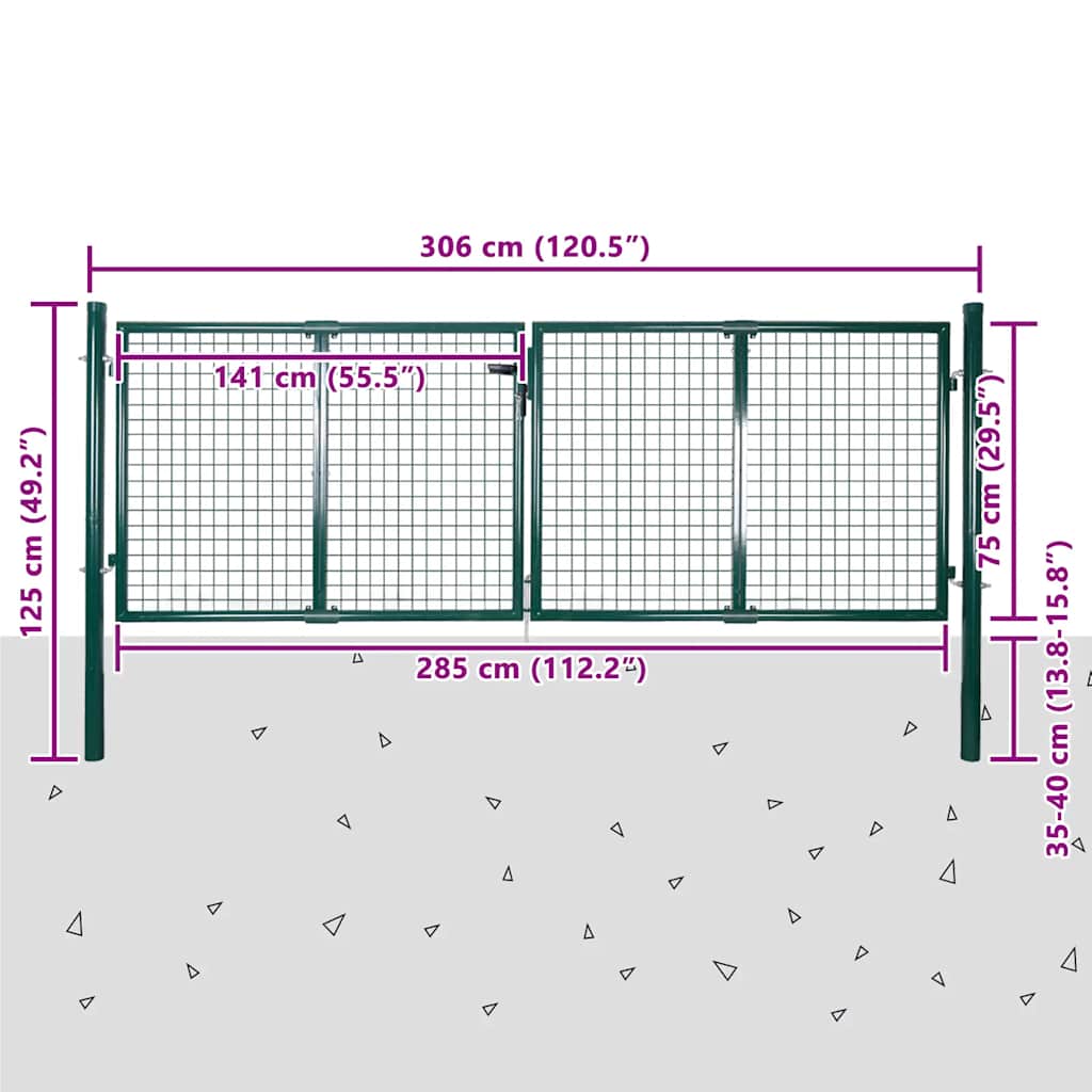 Cancello da Giardino in Rete per Recinzione, Porta, Griglia da Parete 300x75 cm | homemem39