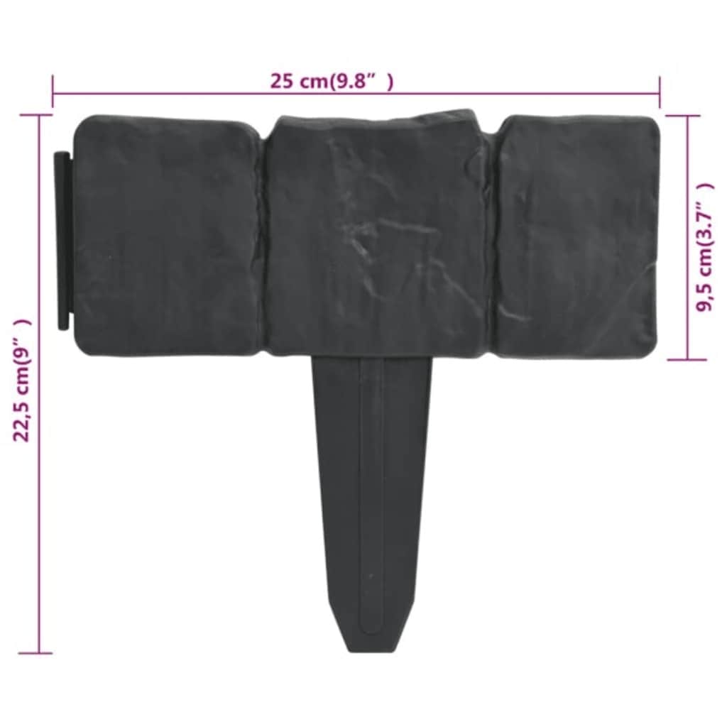 Recinzione Giardino/Prato in Plastica 41 pz Aspetto Pietra 10 m | homemem39