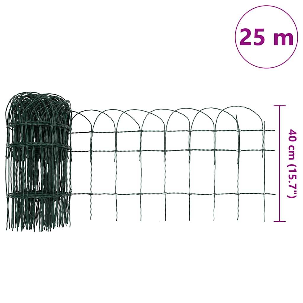 Recinzione per Giardino in Ferro Verniciato a Polvere 25x0,4 m | homemem39