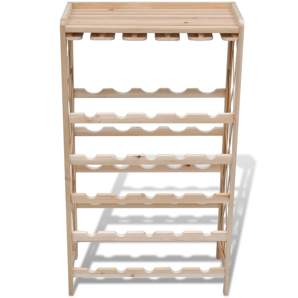 Portabottiglie per 25 Bottiglie di Vino Legno Massello di Abete | homemem39
