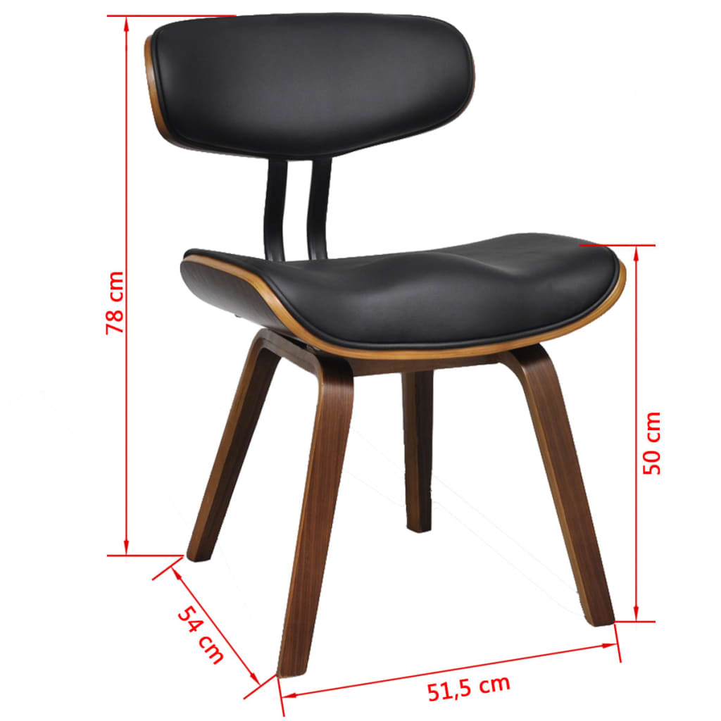Sedie da Pranzo 2 pz in Legno Curvato e Similpelle | homemem39