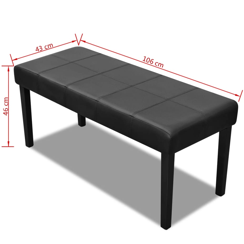 Panchina in Pelle Artificiale di Alta Qualità Nera | homemem39