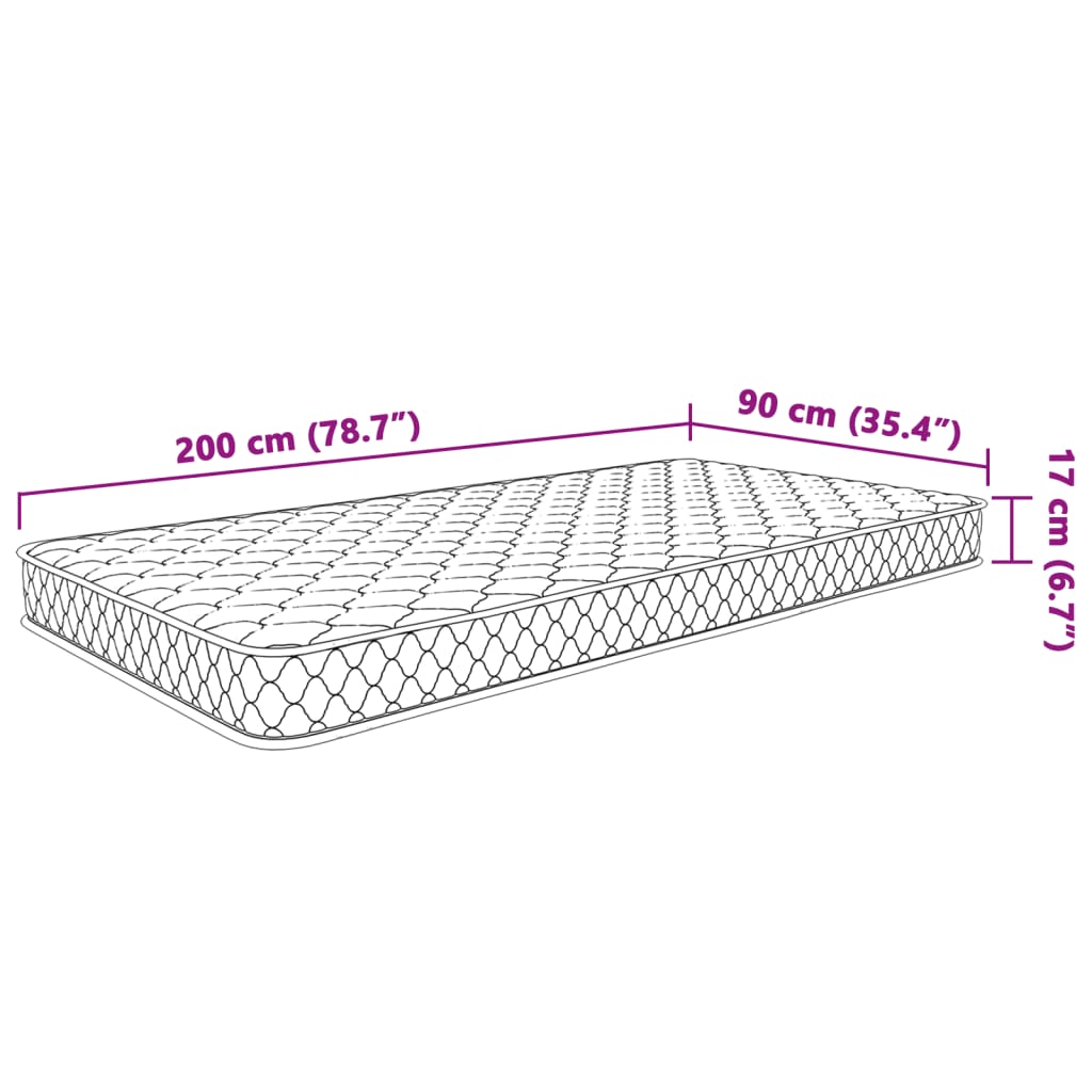 Materasso Viscoelastico con Memoria 200 x 90 x 17 cm Morbido | homemem39