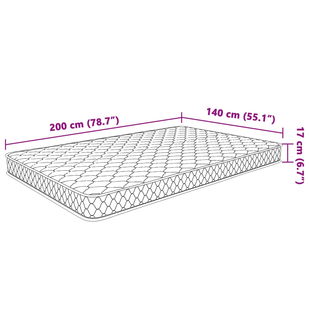 Materasso Viscoelastico con Memoria 200 x 140 x 17 cm Morbido | homemem39