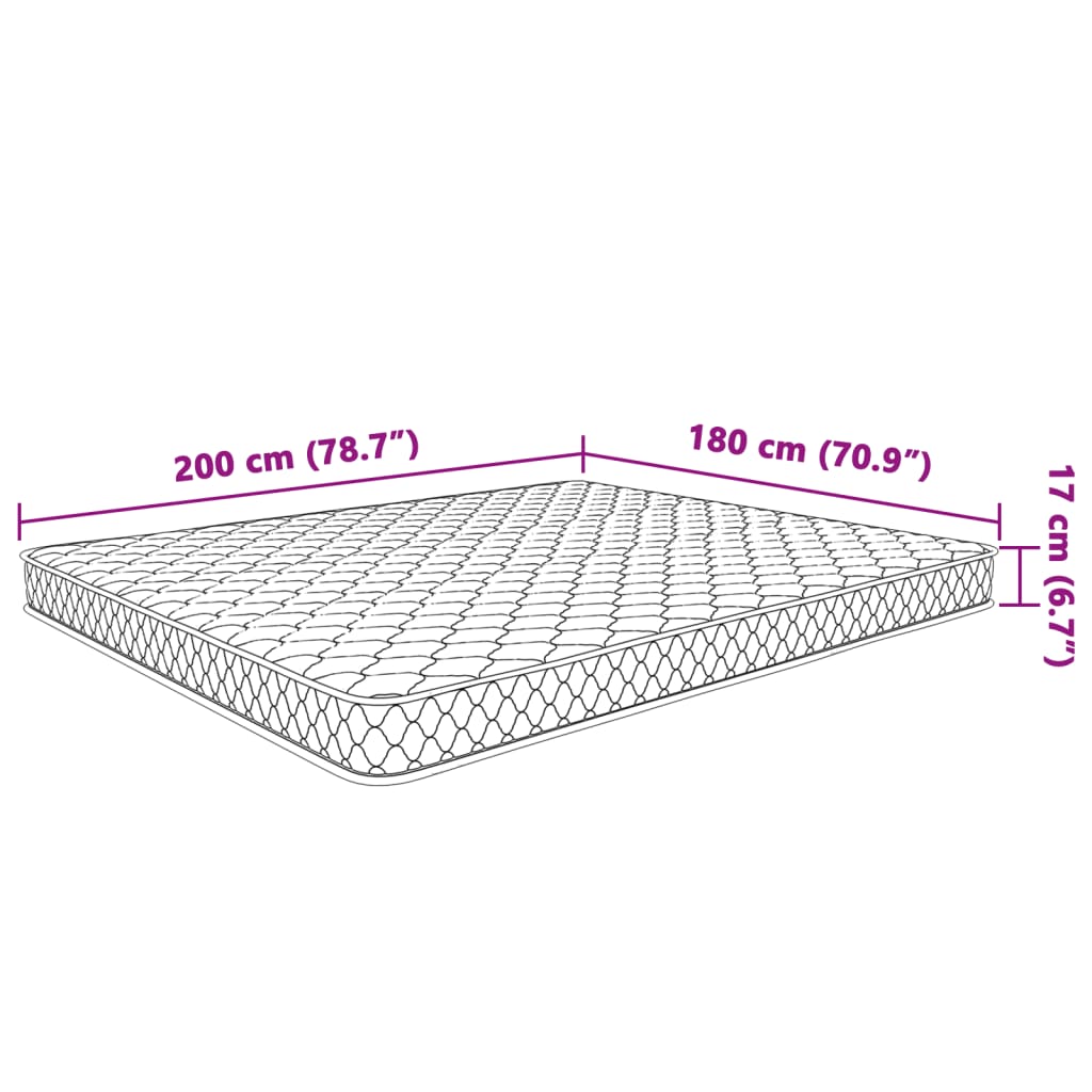 Materasso Viscoelastico con Memoria 200 x 160 x 17 cm Morbido | homemem39