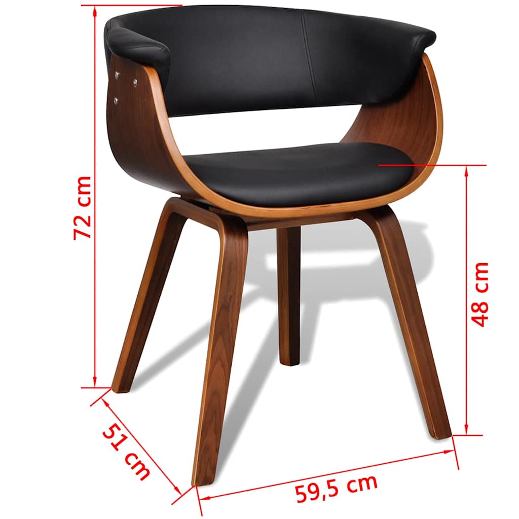 Sedie da Pranzo 2 pz in Legno Curvato e Similpelle | homemem39