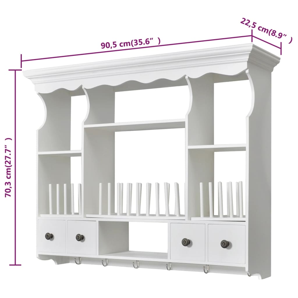 Pensile da Cucina in Legno Bianco | homemem39