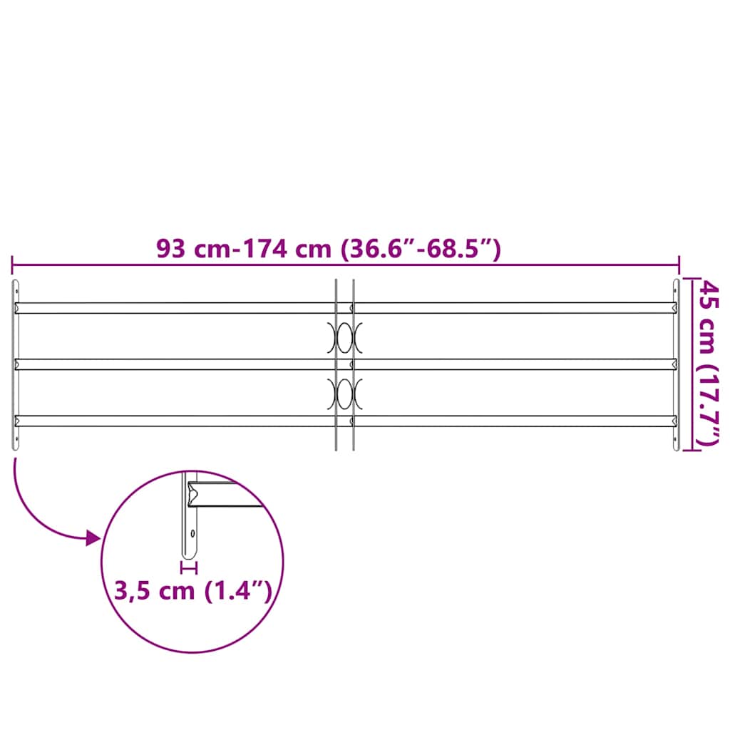 Grate per Finestre Regolabili 3 Barre Trasversali 1000-1500 mm