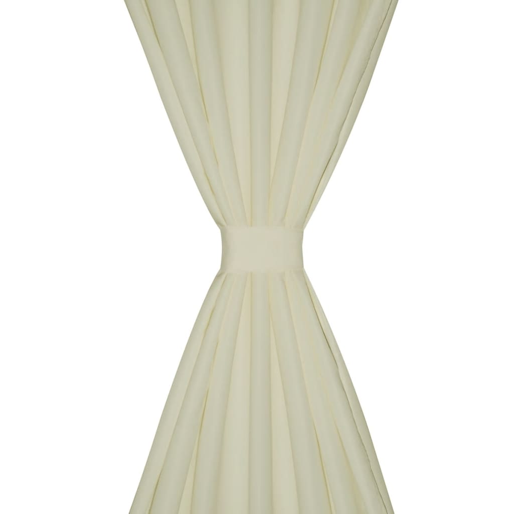 Tende Micro-Raso Crema 2 pezzi con Occhielli 140 x 245 cm | homemem39