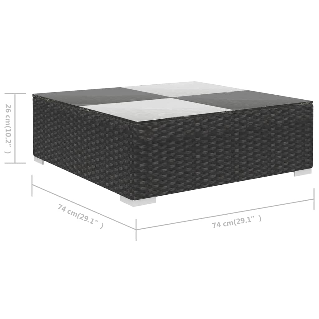 Set Divani da Giardino 6 pz con Cuscini in Polyrattan Nero | homemem39
