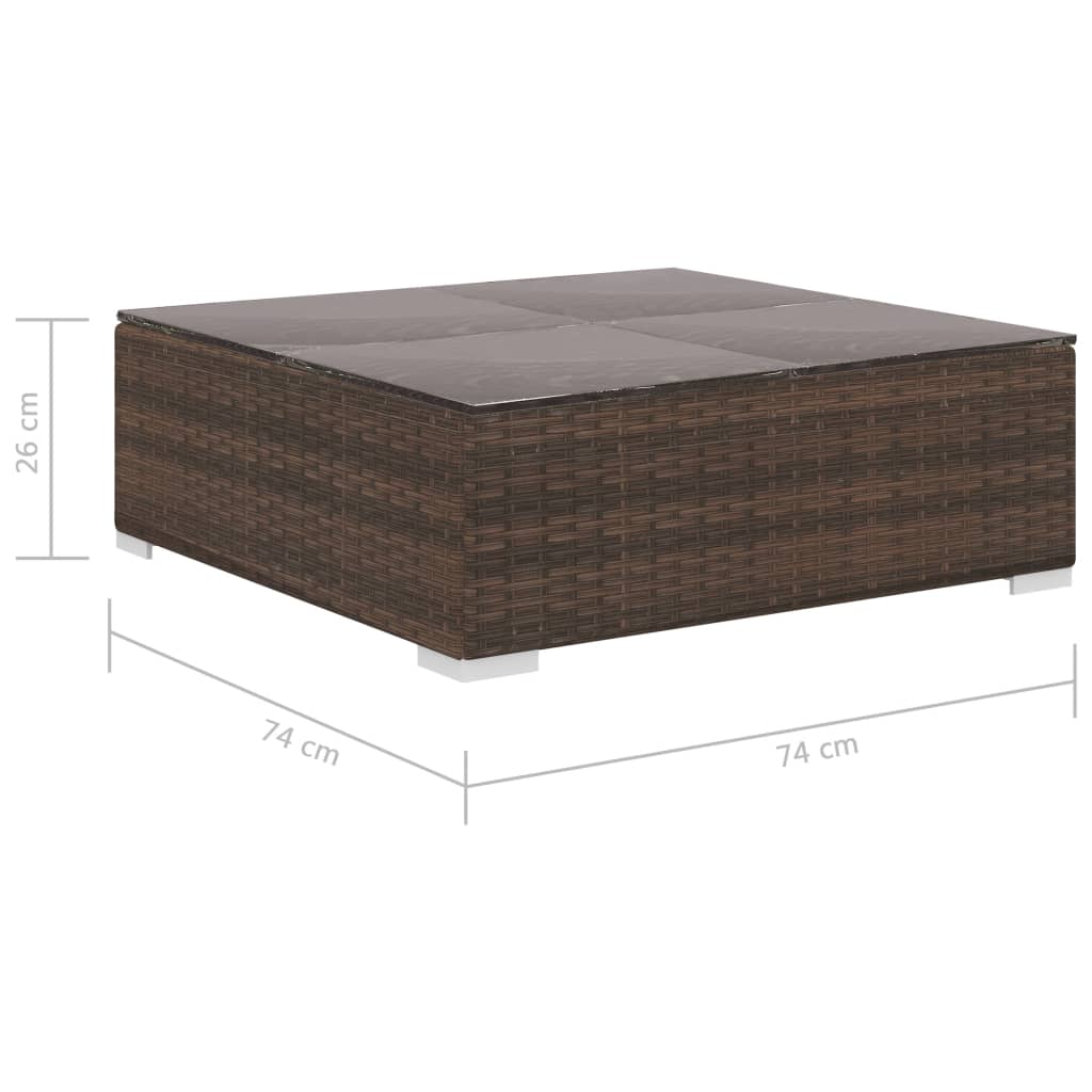 Set Divani da Giardino 12 pz con Cuscini in Polyrattan Marrone | homemem39