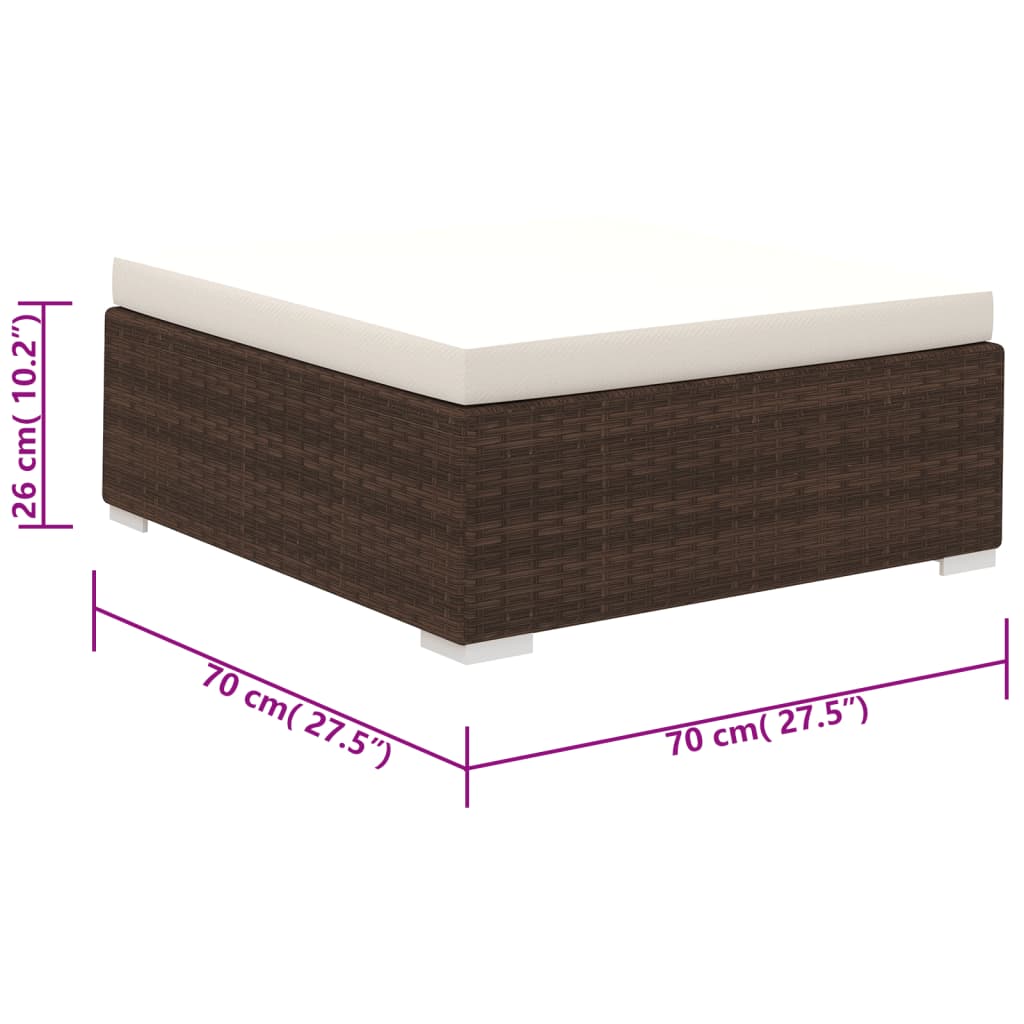 Set Divani da Giardino 6 pz con Cuscini in Polyrattan Marrone | homemem39