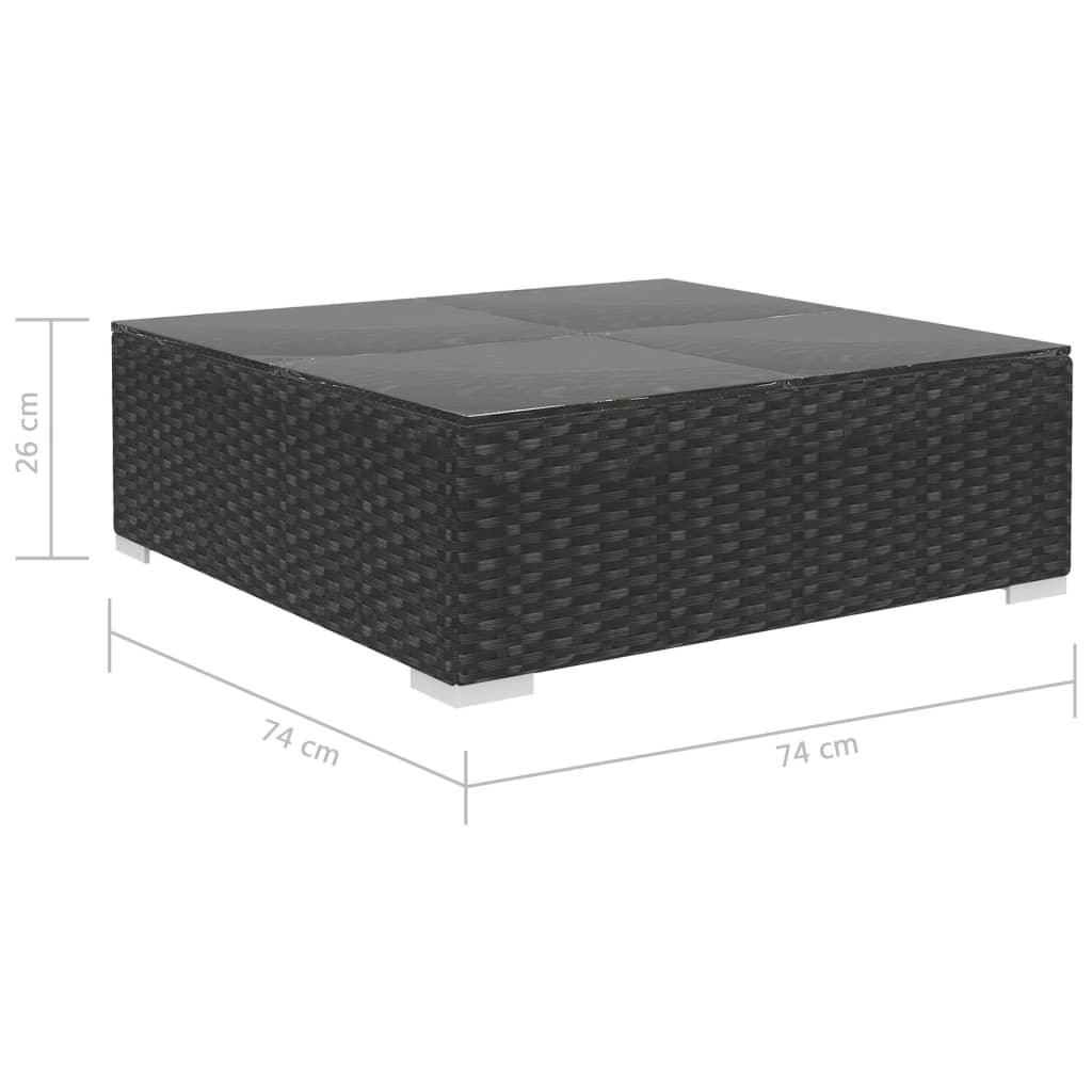 Set Divani da Giardino 8 pz con Cuscini in Polyrattan Nero | homemem39