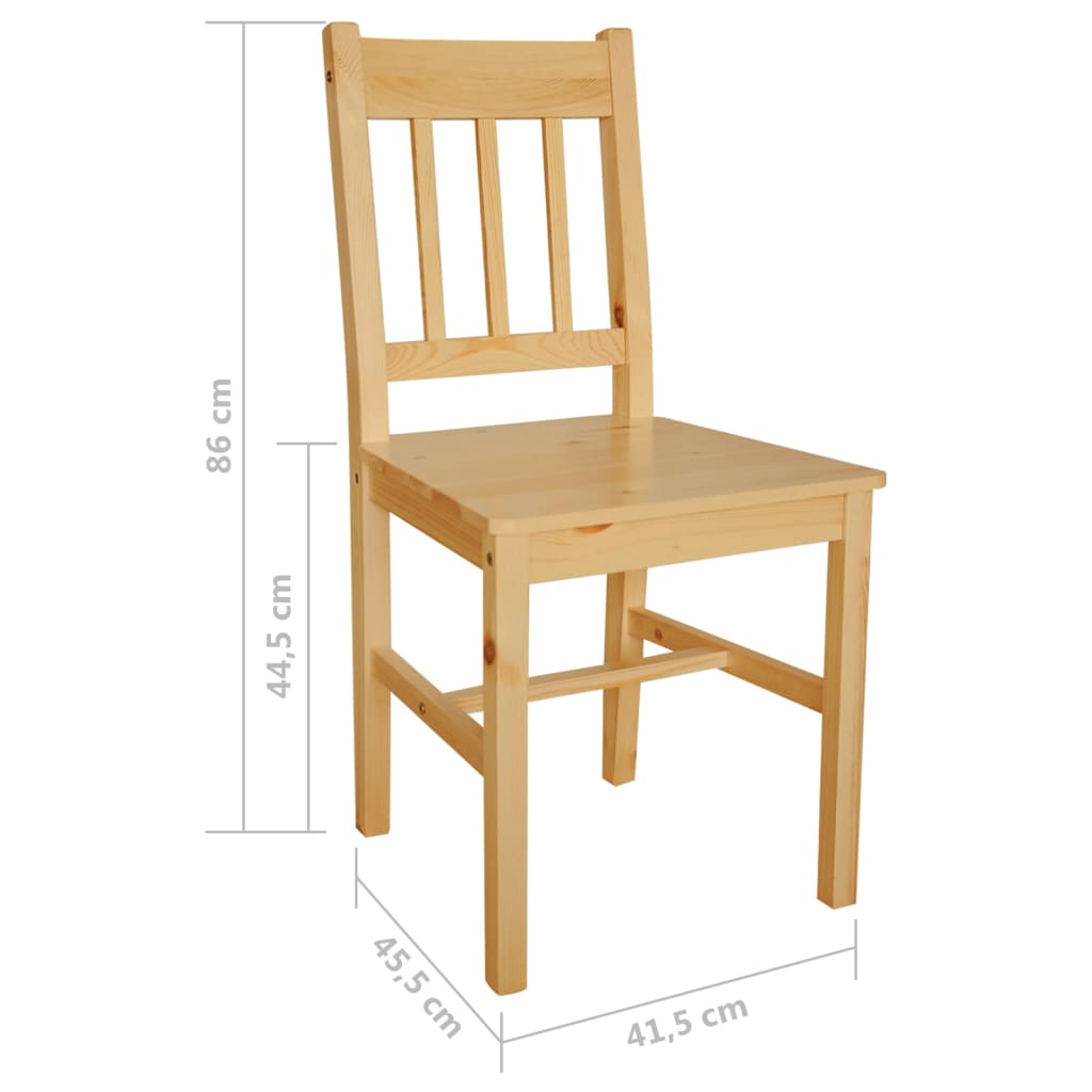 Sedie da Pranzo 4 pz in Legno di Pino | homemem39