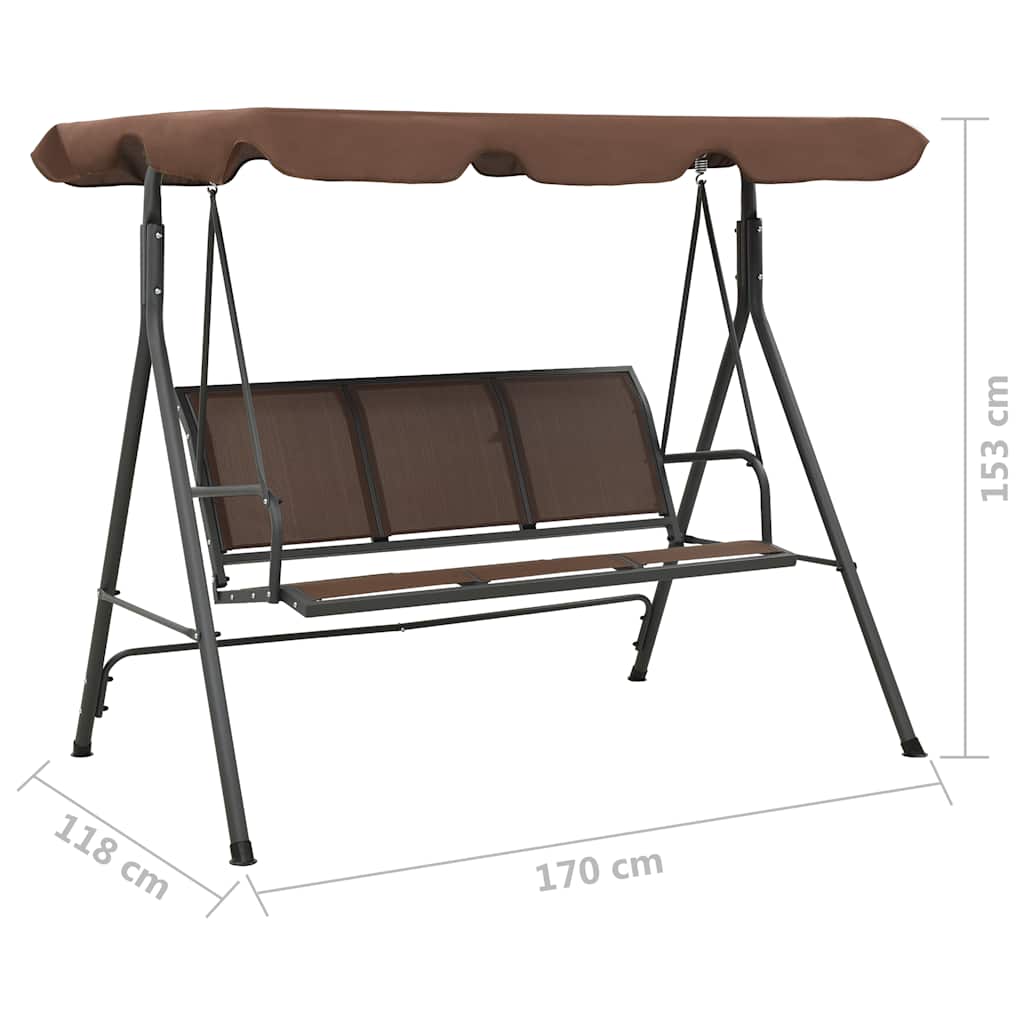 Panchina a Dondolo da Giardino con Baldacchino Caffè | homemem39