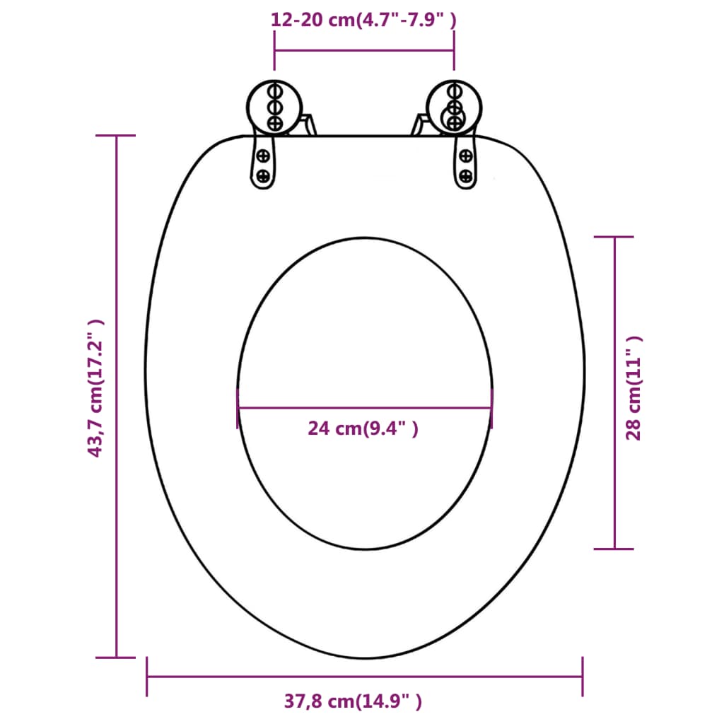 Coperchio da Toilette in MDF con Modello Legno Invecchiato | homemem39
