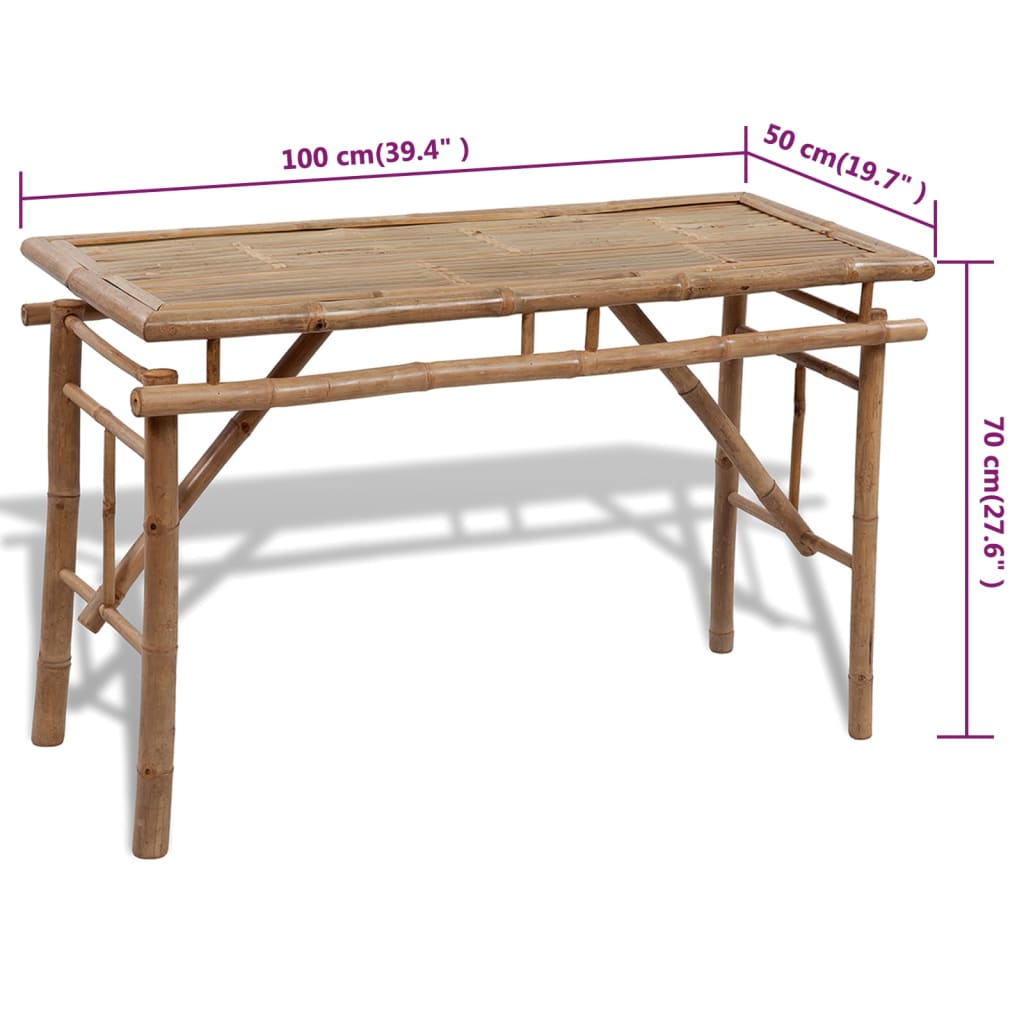 Tavolo da Birreria con 2 Panchine 100 cm in Bambù | homemem39