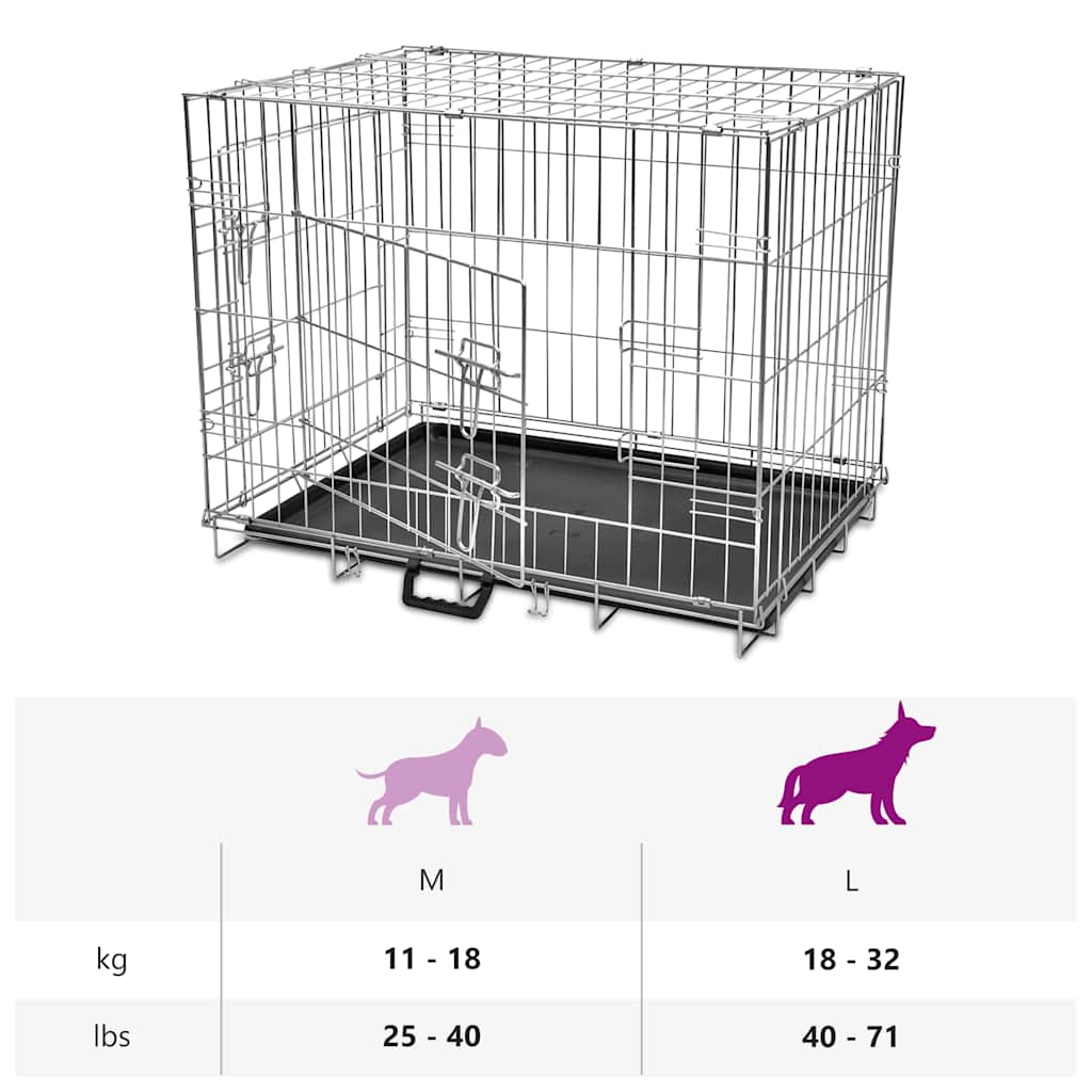 Gabbia di Trasporto Pieghevole per Cani L | homemem39