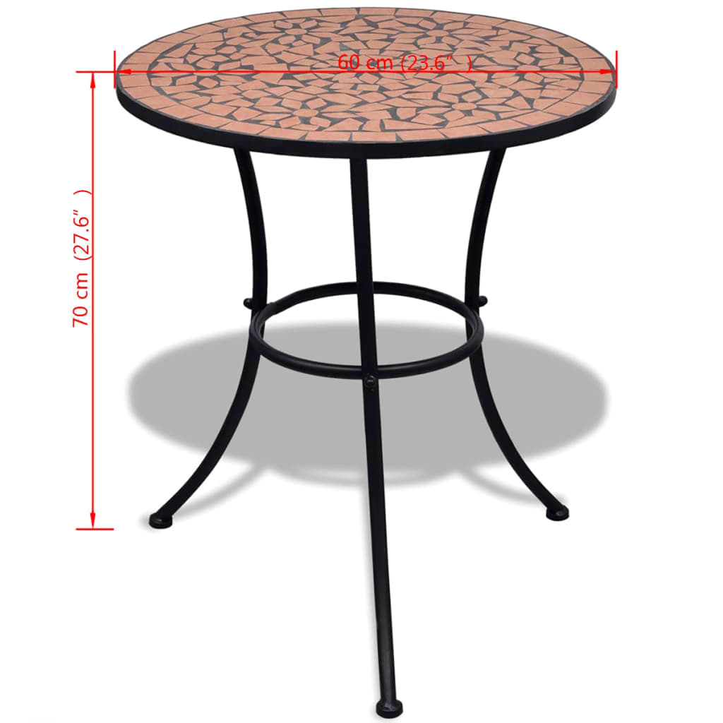 Tavolo da Bistrot Terracotta 60 cm a Mosaico | homemem39