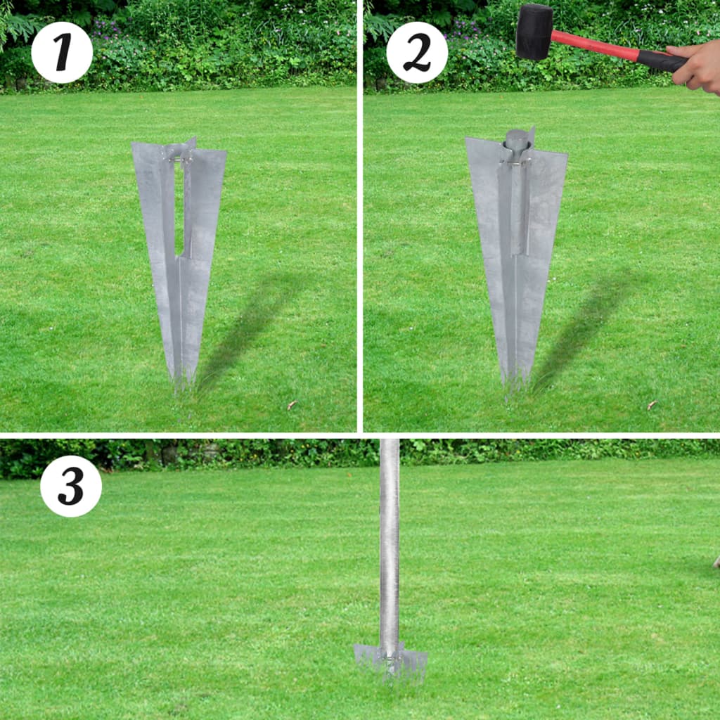 Recinzione a Rete con Pali e Spuntoni Acciaio Zincato 15x0,8 m | homemem39