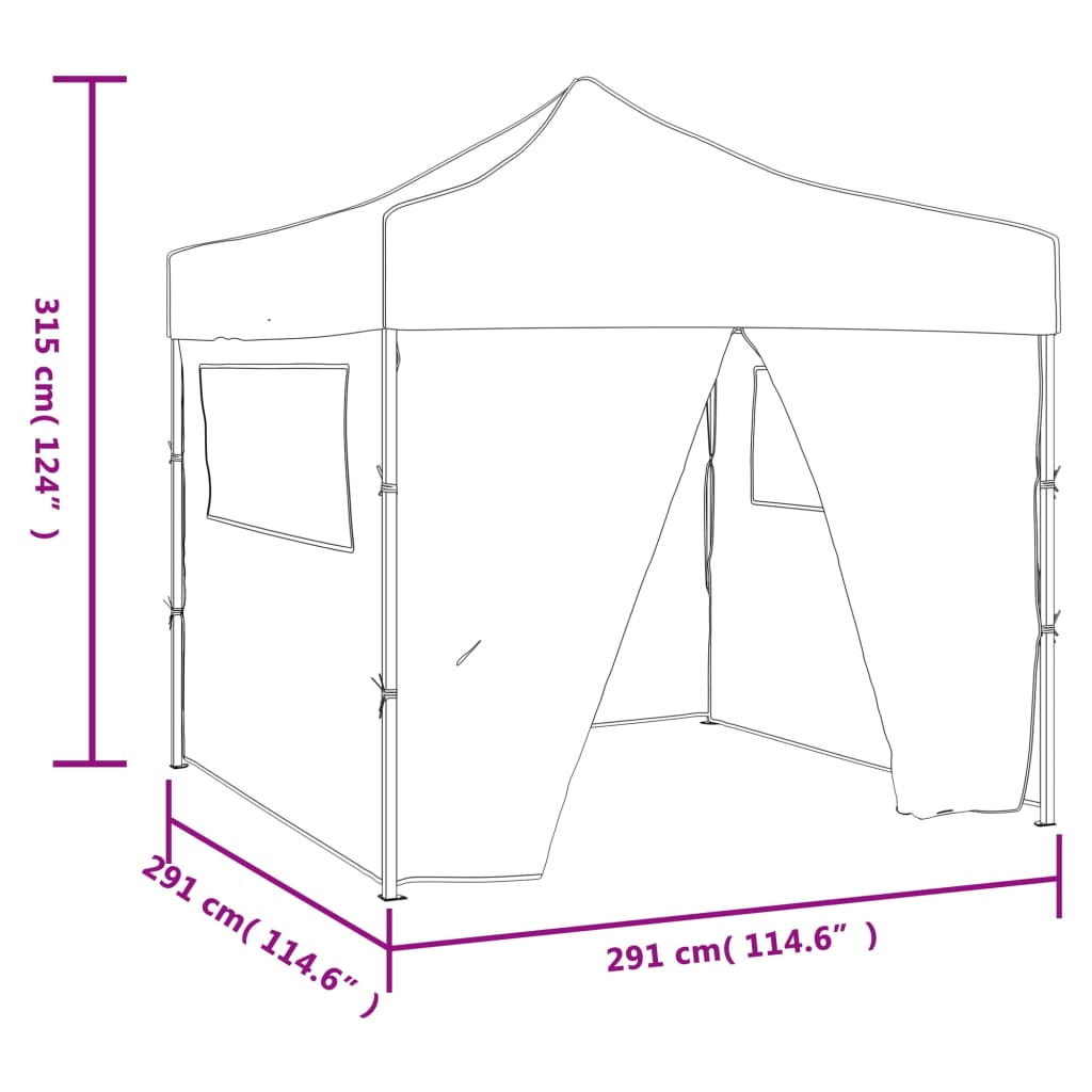 Tenda Pieghevole Verde 3 x 3 m con 4 Pareti - homemem39