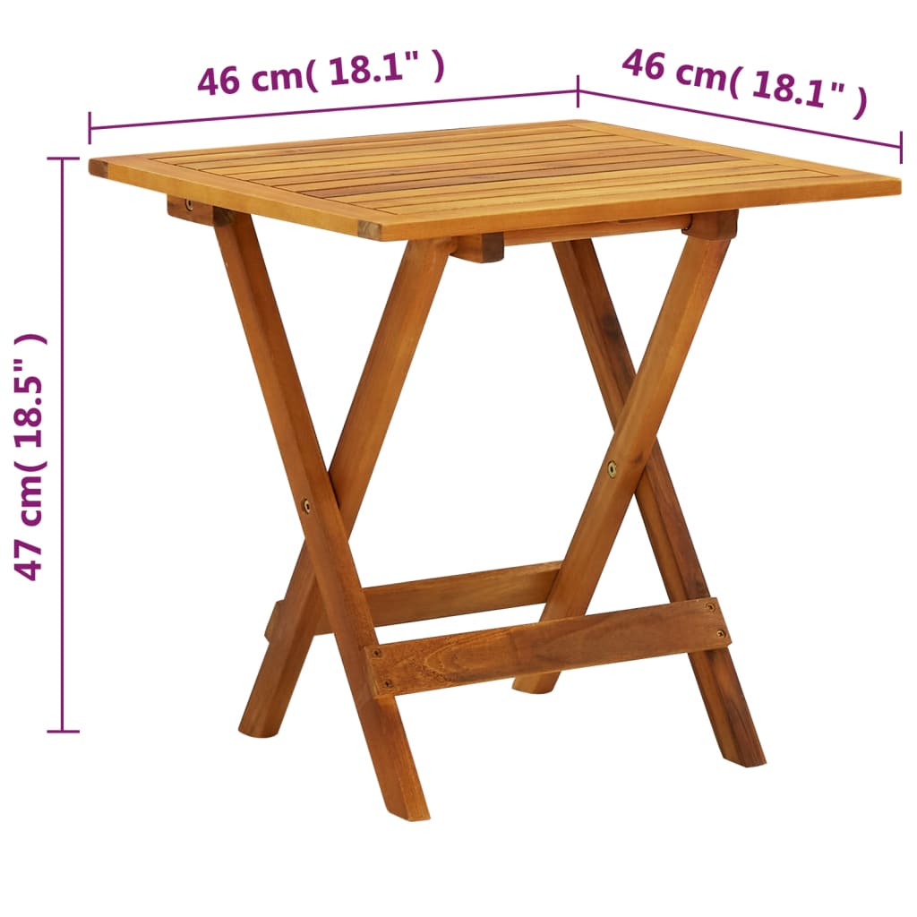 Tavolo da Bistrot 46x46x47 cm in Legno Massello di Acacia | homemem39